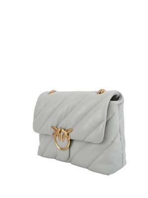 Big Love Bag Puff Pinko in nappa grigia in DONNA