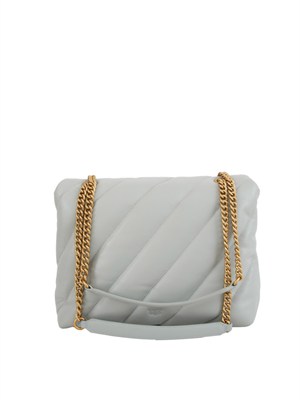 Big Love Bag Puff Pinko in nappa grigia in DONNA