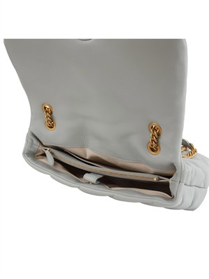 Big Love Bag Puff Pinko in nappa grigia in DONNA