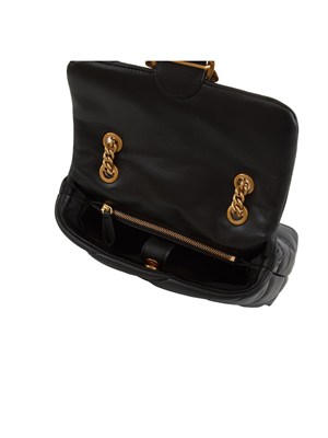 Borsa Mini Love Bag Pinko in nappa nera inserti oro in DONNA