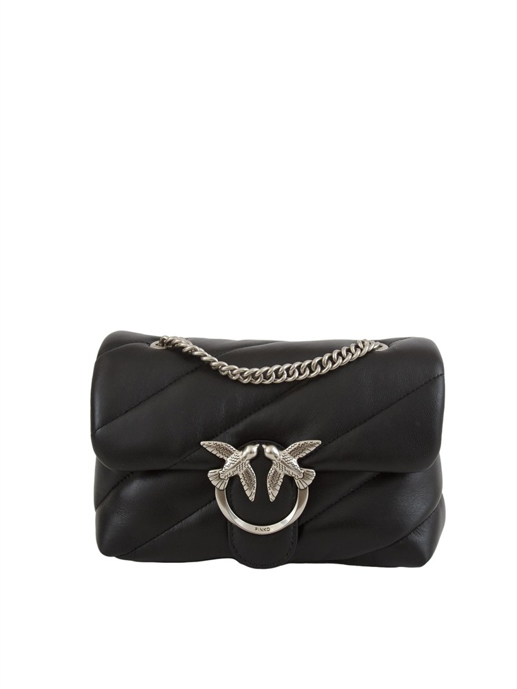 Borsa Mini Love Bag Pinko in nappa nera