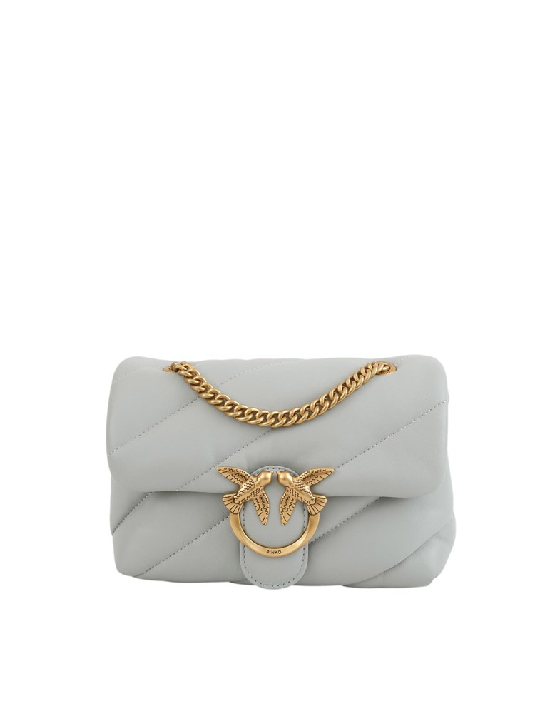 Borsa Mini Love Bag Pinko in nappa grigia