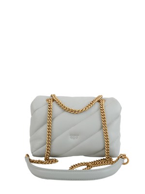 Borsa Mini Love Bag Pinko in nappa grigia in DONNA