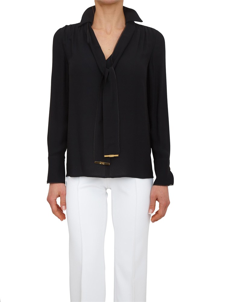 Camicia Elisabetta Franchi in georgette di viscosa nera