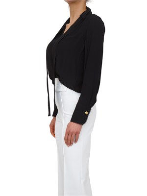 Camicia Elisabetta Franchi in georgette di viscosa nera in DONNA