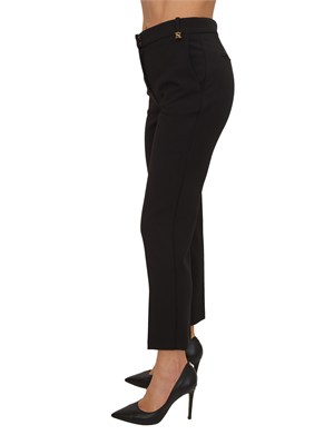 Pantaloni Elisabetta Franchi in crêpe leggero nero in DONNA