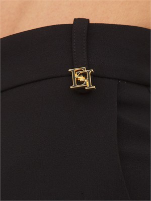 Pantaloni Elisabetta Franchi in crêpe leggero nero in DONNA