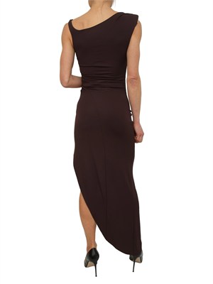 Abito Elisabetta Franchi in jersey crêpe marrone in DONNA