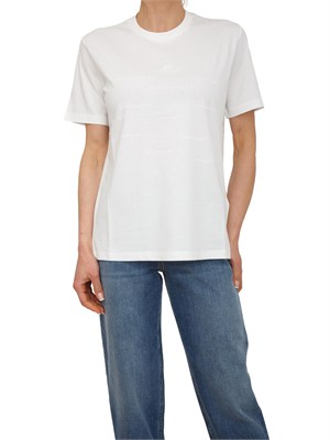 T-shirt Elisabetta Franchi in cotone bianco logo rilievo in DONNA