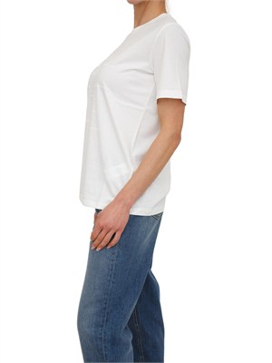 T-shirt Elisabetta Franchi in cotone bianco logo rilievo in DONNA