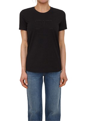 T-shirt Elisabetta Franchi in cotone nero in DONNA