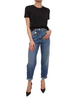 T-shirt Elisabetta Franchi in cotone nero in DONNA