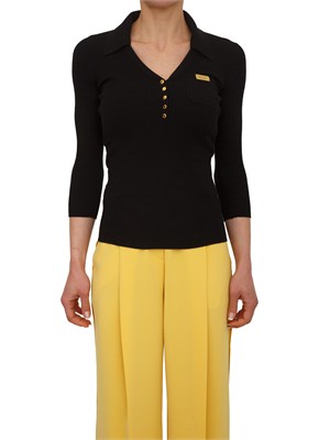 Polo in maglia nera Elisabetta Franchi in DONNA