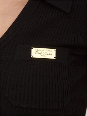 Polo in maglia nera Elisabetta Franchi in DONNA