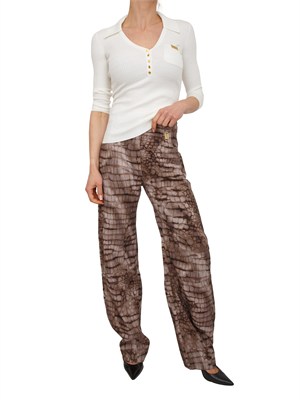 Polo in maglia avorio Elisabetta Franchi in DONNA