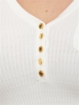 Polo in maglia avorio Elisabetta Franchi in DONNA