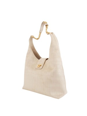 Borsa Elisabetta Franchi in suede vaniglia in DONNA