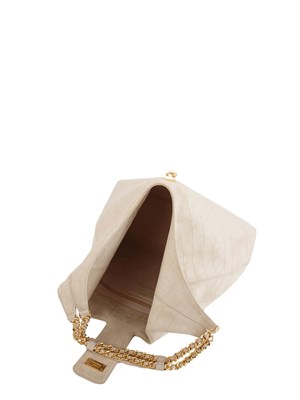 Borsa Elisabetta Franchi in suede vaniglia in DONNA