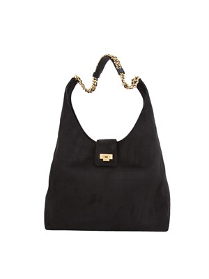 Borsa Elisabetta Franchi in suede nera in DONNA