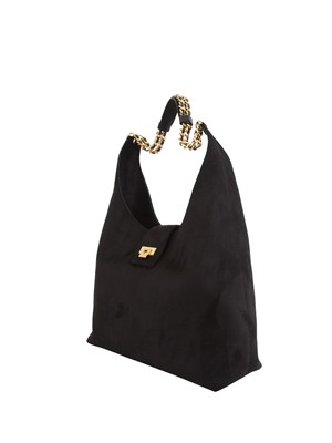 Borsa Elisabetta Franchi in suede nera in DONNA