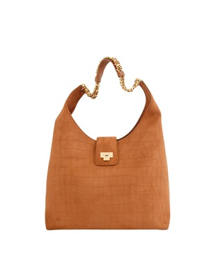 Borsa Elisabetta Franchi in suede cuoio in DONNA