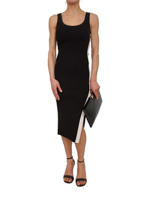 Abito nero Elisabetta Franchi in viscosa con profili a contrasto in DONNA