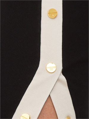 Abito nero Elisabetta Franchi in viscosa con profili a contrasto in DONNA