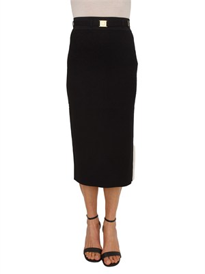 Gonna nera midi in maglia Elisabetta Franchi in DONNA