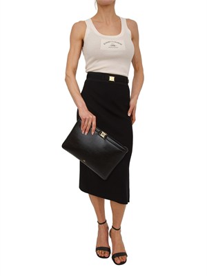 Gonna nera midi in maglia Elisabetta Franchi in DONNA