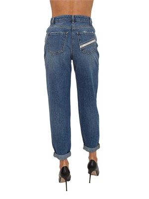 Jeans Elisabetta Franchi in denim medio gamba ovetto in DONNA