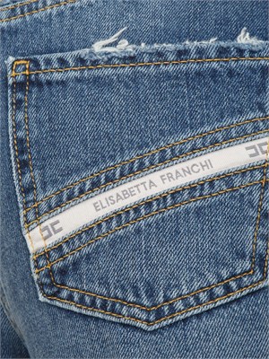 Jeans Elisabetta Franchi in denim medio gamba ovetto in DONNA