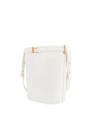 Borsa a secchiello Elisabetta Franchi effetto naplak burro in DONNA