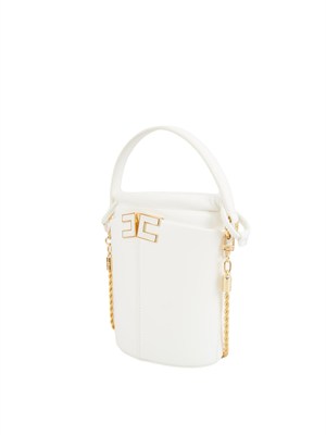 Borsa a secchiello Elisabetta Franchi in ecopelle avorio in DONNA