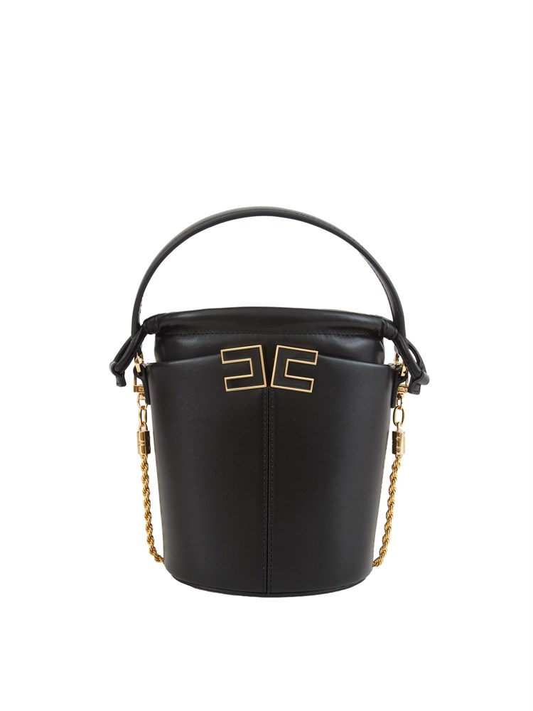 Borsa a secchiello Elisabetta Franchi in ecopelle nera