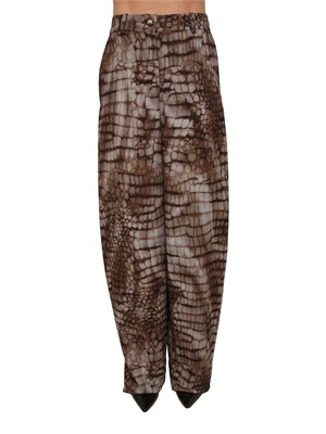 Pantaloni Elisabetta Franchi in jersey leggero stampa animalier in DONNA