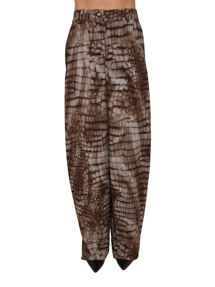 Pantaloni Elisabetta Franchi in jersey leggero stampa animalier