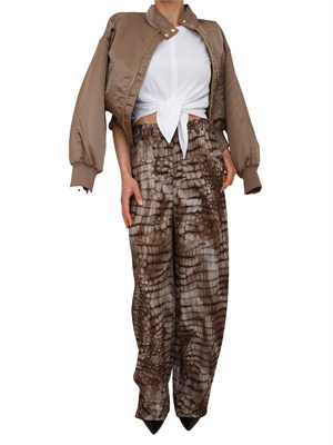 Pantaloni Elisabetta Franchi in jersey leggero stampa animalier in DONNA