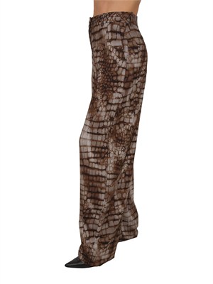 Pantaloni Elisabetta Franchi in jersey leggero stampa animalier in DONNA