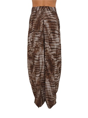 Pantaloni Elisabetta Franchi in jersey leggero stampa animalier in DONNA