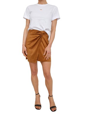 Gonna-shorts Eroe Nenette in tessuto scamosciato cammello in DONNA