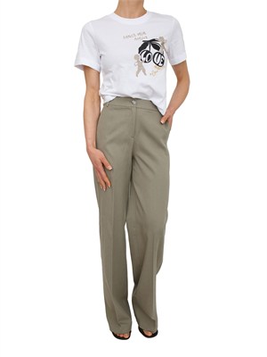 Pantaloni Erica Nenette in misto cotone verde in DONNA