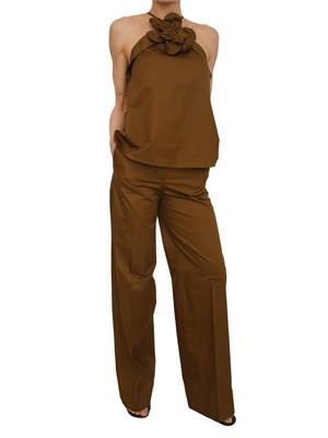 Pantaloni Emon Nenette in cotone verde in DONNA