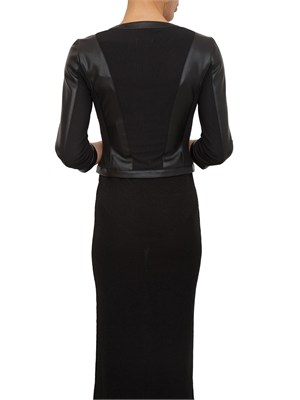 Giubbino Nuvola Nenette in ecopelle nera con pannelli trasparenti in DONNA