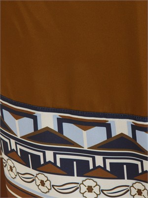 Pantaloni Estetic Nenette in tessuto fluido verde kaki con bordura etnica in DONNA