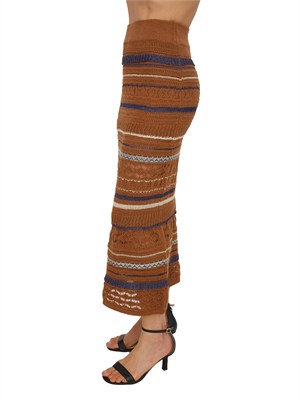 Gonna Wendy Nenette in maglia crochet marrone in DONNA