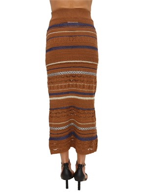 Gonna Wendy Nenette in maglia crochet marrone in DONNA