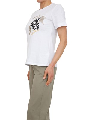 T-shirt Diuk Nenette in cotone bianco con applicazioni in DONNA