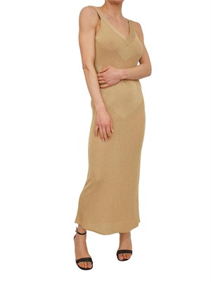 Abito lungo Tequila Nenette in maglia e lurex oro in DONNA