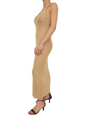 Abito lungo Tequila Nenette in maglia e lurex oro in DONNA
