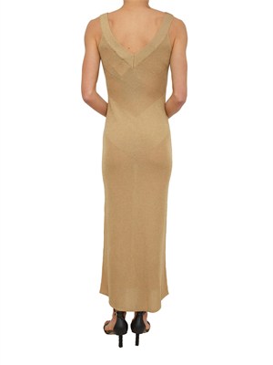 Abito lungo Tequila Nenette in maglia e lurex oro in DONNA